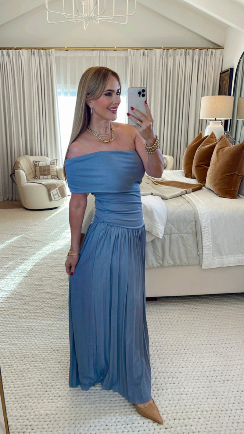 Ashton Slate Blue Maxi Dress Slate Blue / Large Ashton Slate Blue Maxi Dress Slate Blue / Large