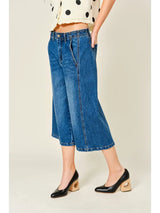 Alexa Side Line Bermuda Barrel Shorts Denim
