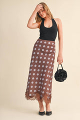 MIDI SKIRT WITH LACE HEM