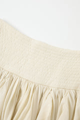 Woven Draped Voluminous Midi Skirt