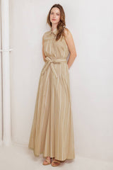 Daisey striped woven pant Taupe