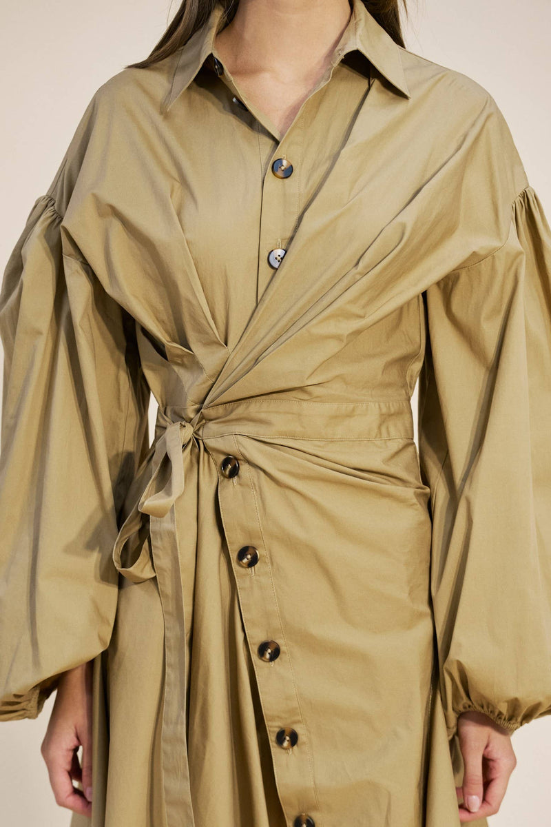 asymmetrical button dress Asymmetrical Button Detail Dress, Taupe, Size 14