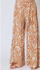 Margaret Ivory and Camel Tiered Pants