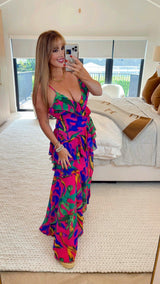 Multi Ruffle Maxi - PRINZZESA BOUTIQUE