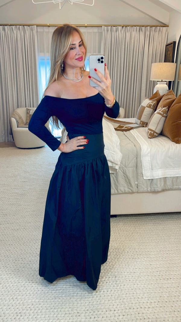 Selene Black Maxi Skirt