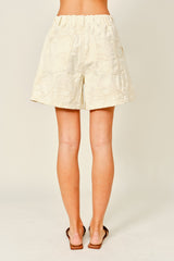 Embroidered Cotton Flare Shorts