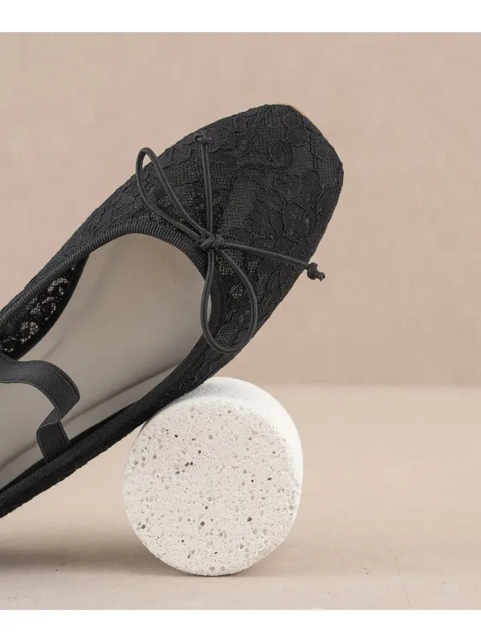 The Bisbee Black Lace Ballet Flats PRINZZESA BOUTIQUE