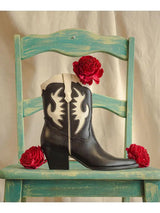 The Houston Black Layered Panel Cowboy Western Boot - PRINZZESA BOUTIQUE
