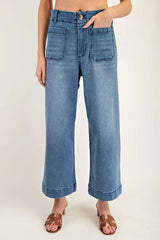 Two Pocket Fall Denim Pants Dark Denim
