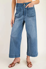 Two Pocket Fall Denim Pants Dark Denim