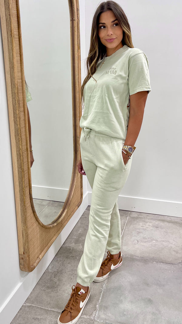 CasaMiami Premium Joggers Pebble Pistachio Green