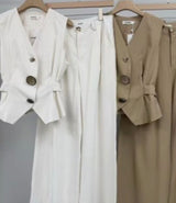 Elegant Sleeveless Two-piece Set Ivory