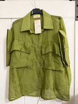 Button Down Italian Blouse in Green