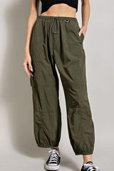 Heath Parachute Cargo Pant in Olive - PRINZZESA BOUTIQUE