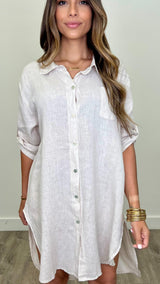 Gina Linen Dress - PRINZZESA BOUTIQUE