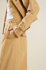Eli solid woven Jacket Camel