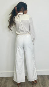 Garner Off White Linen Pants