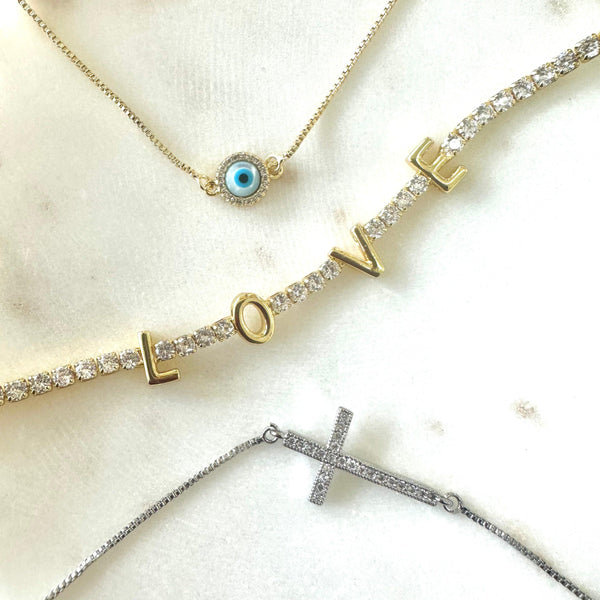 Faith Silver Cross Bracelet - PRINZZESA BOUTIQUE