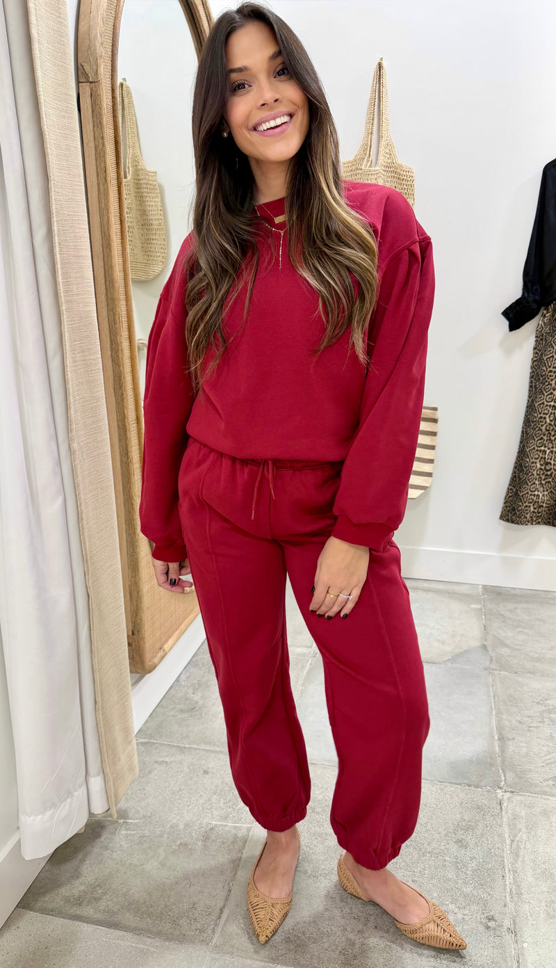 Emery Burgundy Sweatshirt