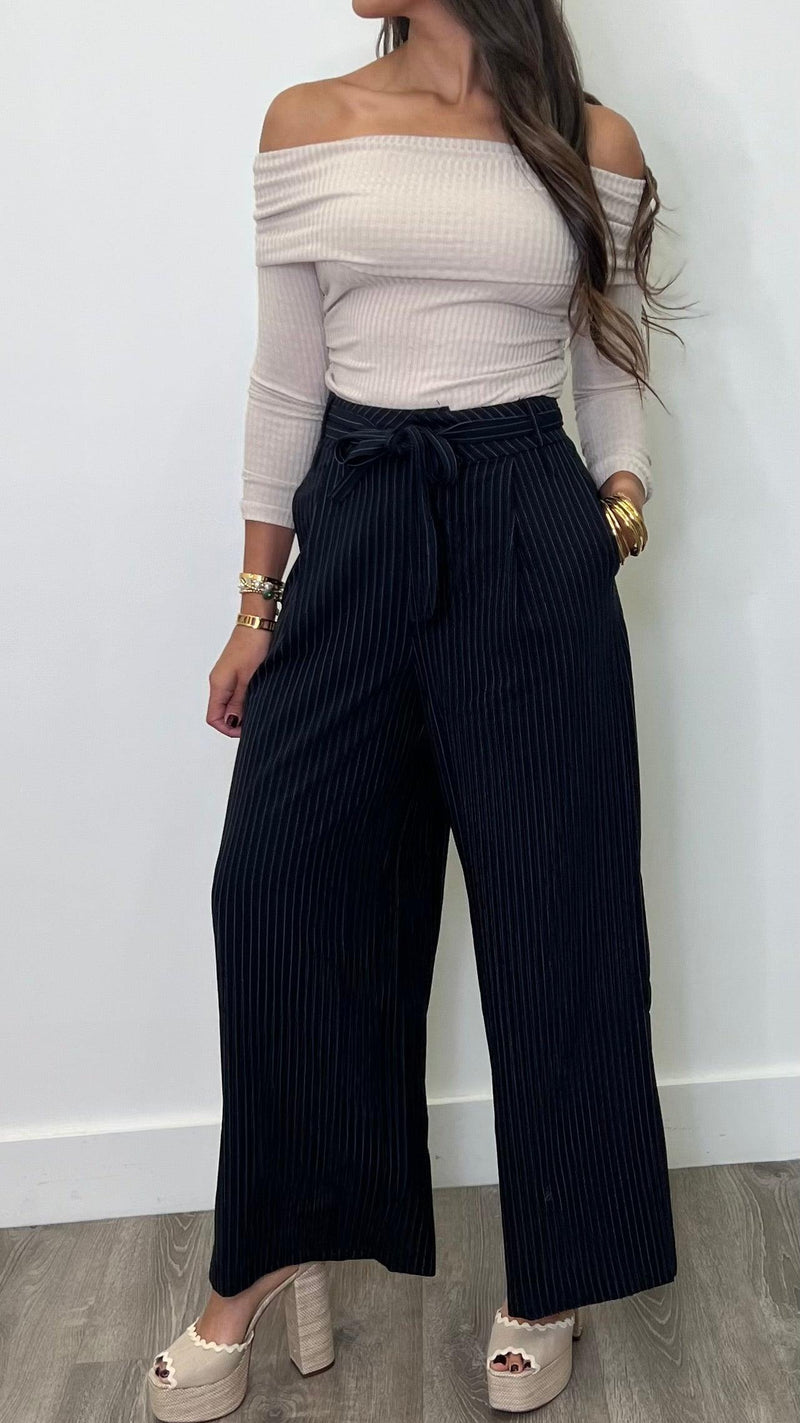 Aurelia Navy Striped Pants