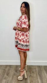 Pascalina Red Print Dress - PRINZZESA BOUTIQUE