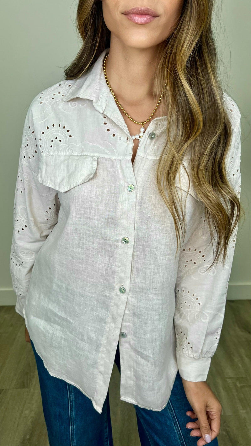 Giuliana Eyelet Top - PRINZZESA BOUTIQUE