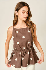 SOFT TOUCH POLKA DOT BABYDOLL WAIST TOP