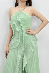 Sage Ruffled Dress Sage