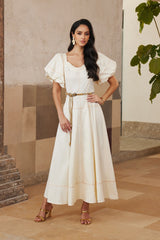 The Artisan Puff Sleeve Midi Dress
