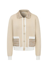 Tweed Collar Mix Cardigan