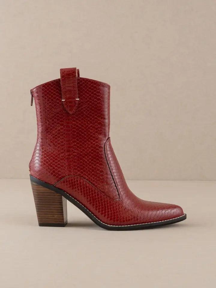 The Tara Red Two Paneled Western Boot - PRINZZESA BOUTIQUE
