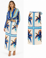 Coastal Breeze Stripe Tie Front Shirt Blue