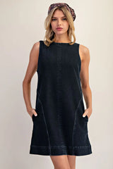 Mineral Muse Open-Back Mini Dress Soft Wash