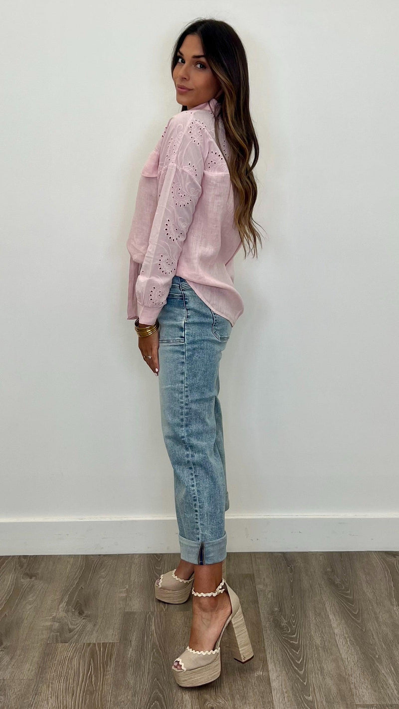 Giuliana Eyelet Top - PRINZZESA BOUTIQUE