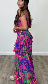 Multi Ruffle Maxi - PRINZZESA BOUTIQUE