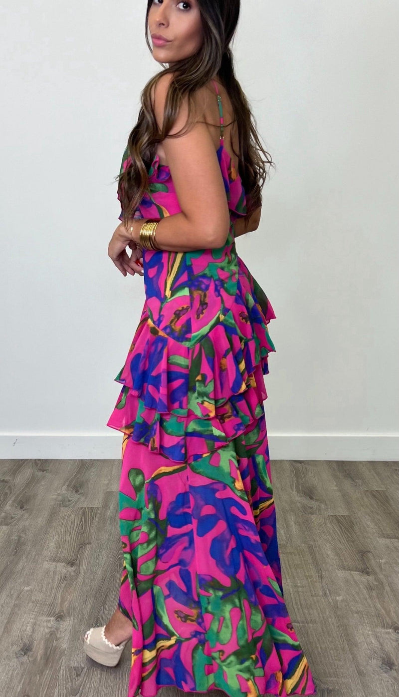 Multi Ruffle Maxi - PRINZZESA BOUTIQUE