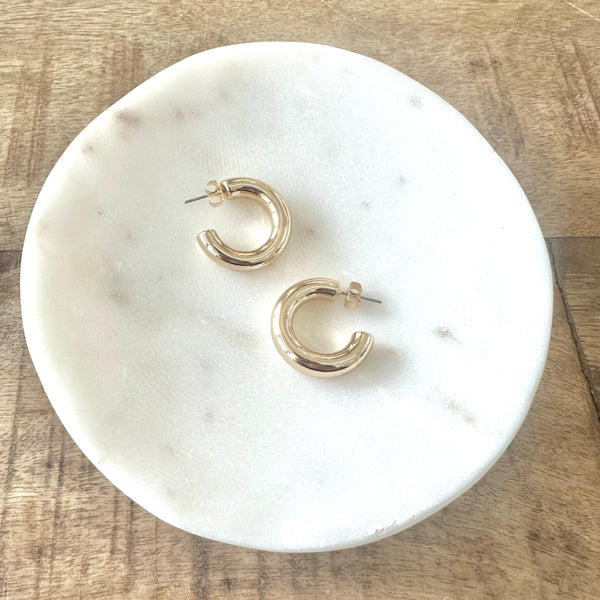 Elise Small Gold Hoops - PRINZZESA BOUTIQUE