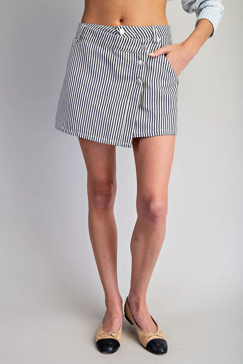 Harbor Striped Skirt Navy