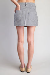 Harbor Striped Skirt Navy