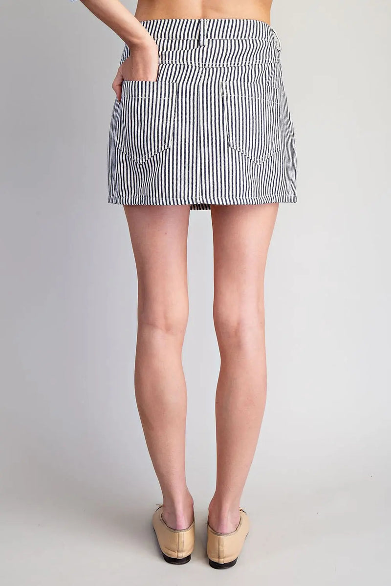 Harbor Striped Skirt Navy