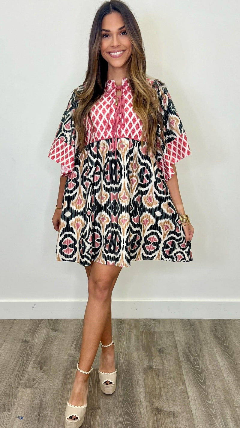 Dania Black Embroidered Dress