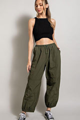 Heath Parachute Cargo Pant in Olive - PRINZZESA BOUTIQUE