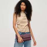 Ada Top Handle Woven East West Clutch Crossbody Wine - PRINZZESA BOUTIQUE