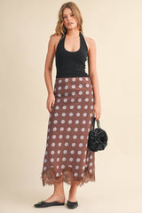MIDI SKIRT WITH LACE HEM