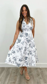 Thaleia White Grey Print Dress