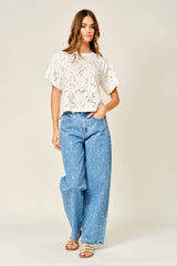 LACE FLORAL T SHIRTS