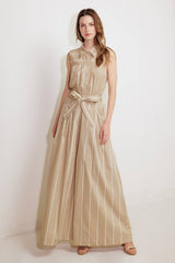 Daisey striped woven pant Taupe