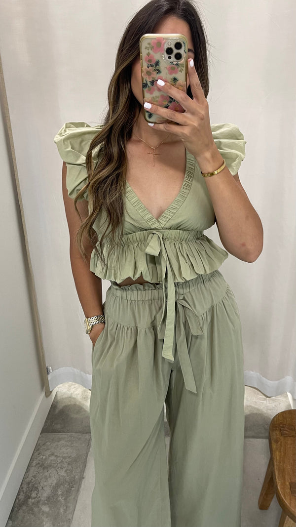 Virginia Olive Pant Set