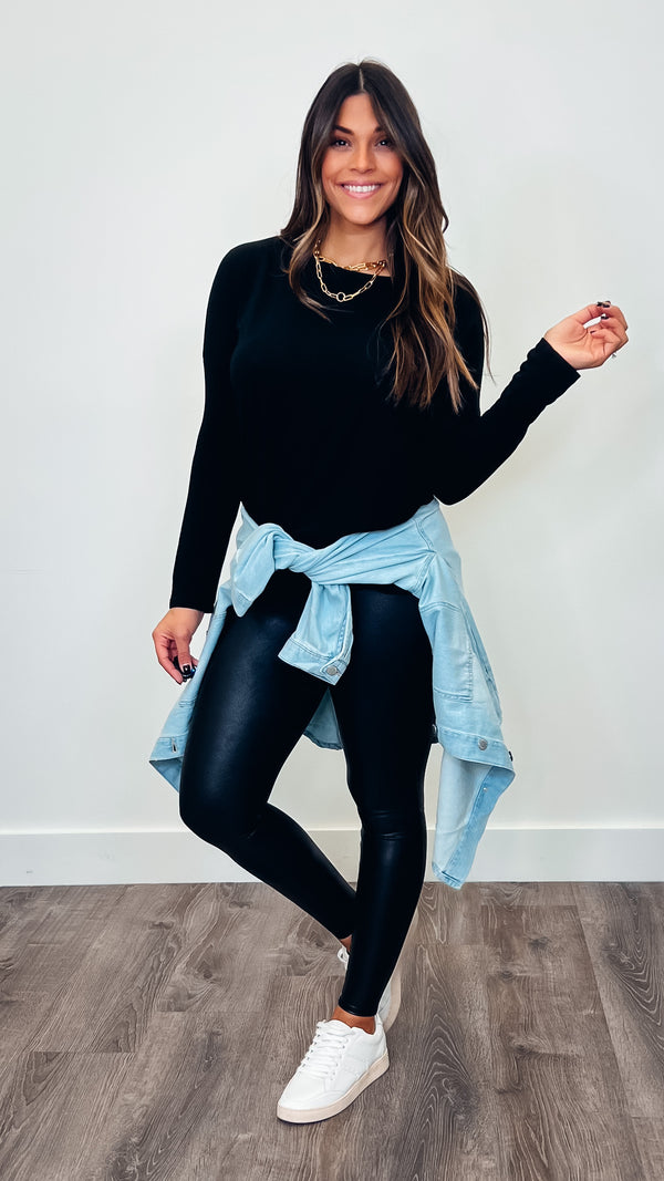 Everyday Long Sleeve Fall Shirt Black