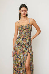 Island Solstice Cutout Smocked Maxi Dress
